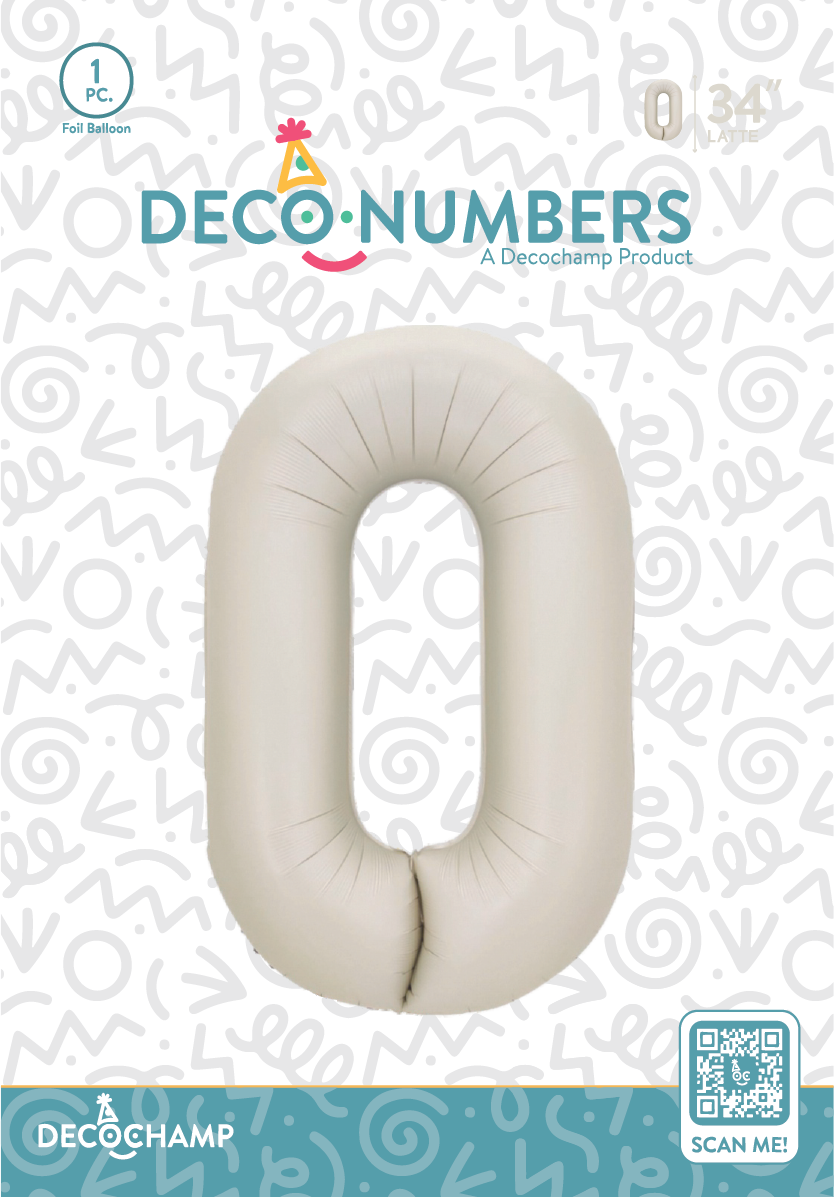 DecoNumber Latte 0 size 34" (50 Unit Per Case)