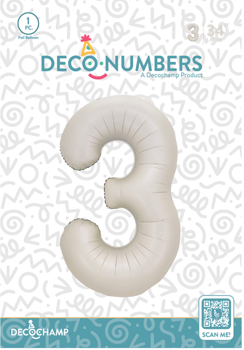 DecoNumber Latte 3 size 34" (50 Unit Per Case)