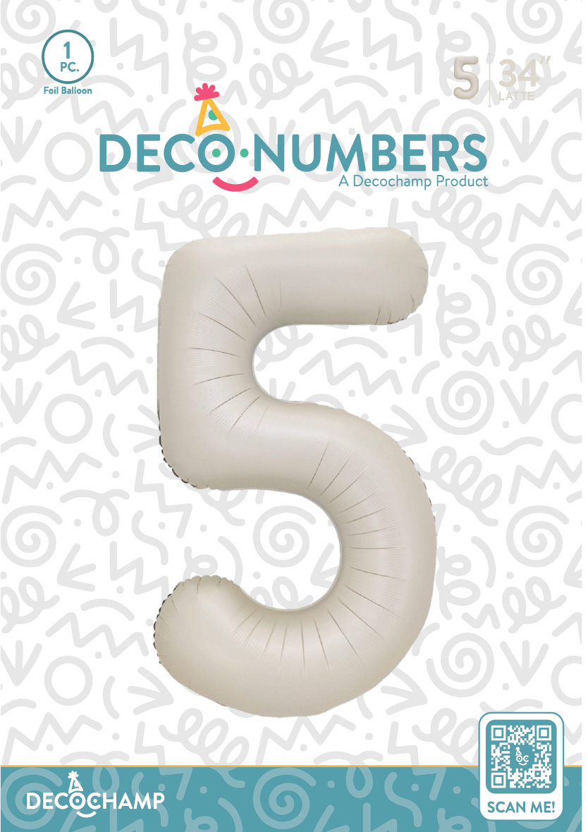 DecoNumber Latte 5 size 34" (50 Unit Per Case)