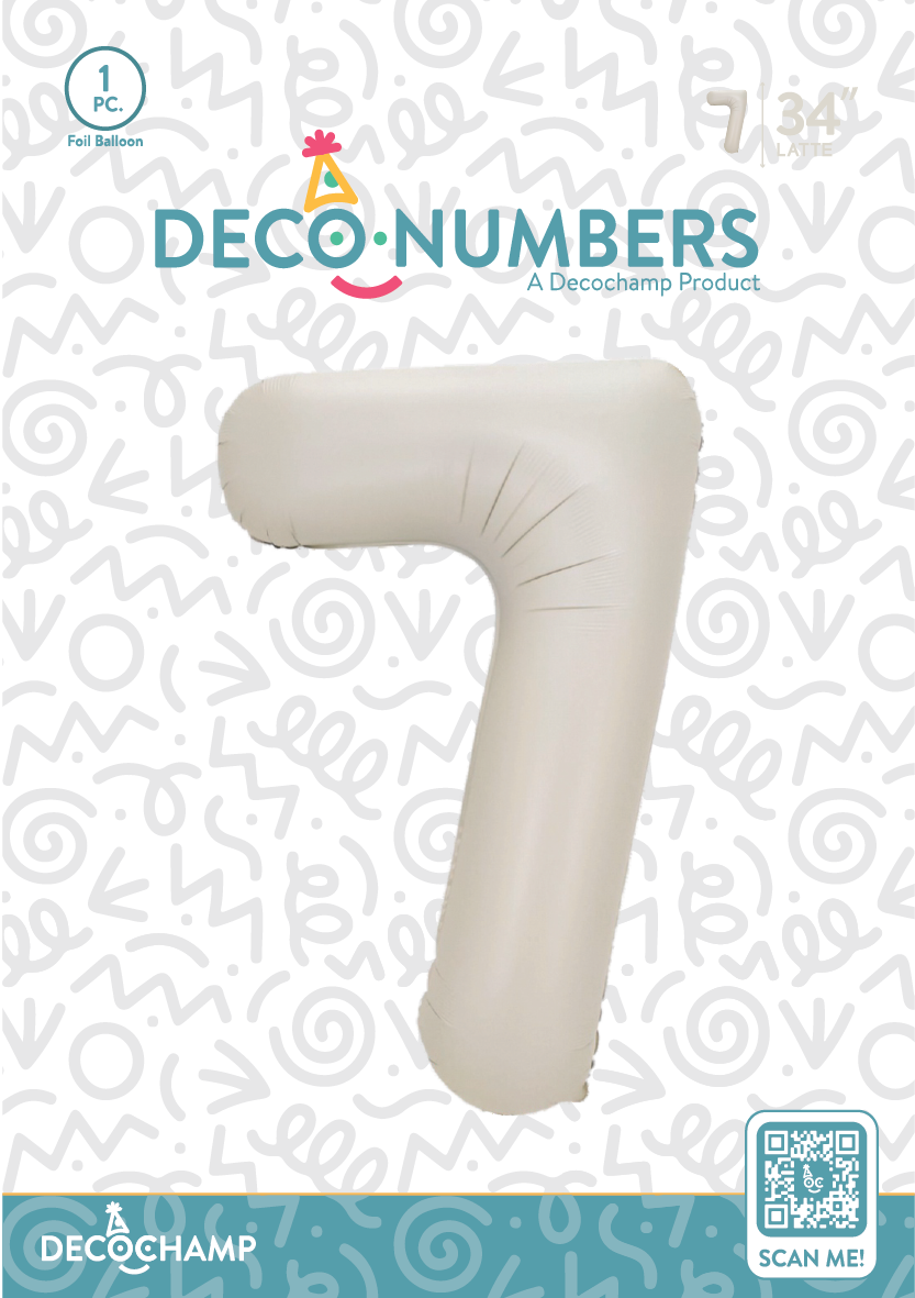 DecoNumber Latte 7 size 34" (50 Unit Per Case)