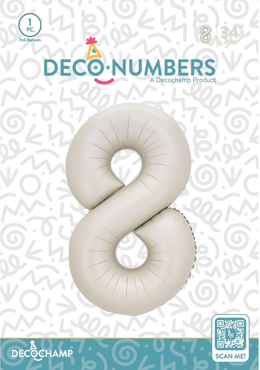 DecoNumber Latte 8 size 34" (50 Unit Per Case)