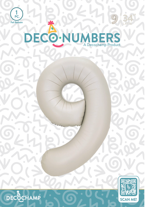 DecoNumber Latte 9 size 34" (50 Unit Per Case)