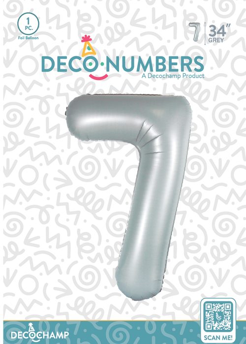 DecoNumber Grey 7 size 34" (50 Unit Per Case)