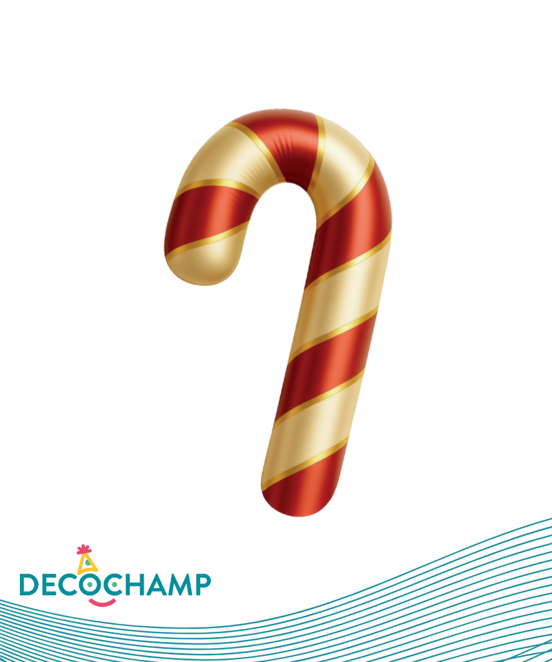 Candy Cane- Red & Gold Stripe (14") | 50 units per case