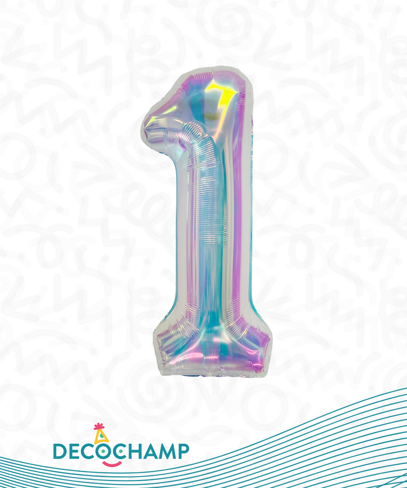 DecoNumber Iridescent "1" size 34" (50 Unit Per Case)
