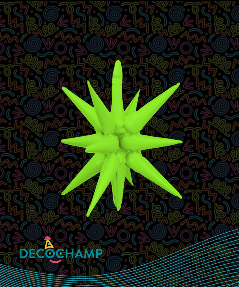 Neon Green Starburst Balloon 22" (100 Unit Per Case)