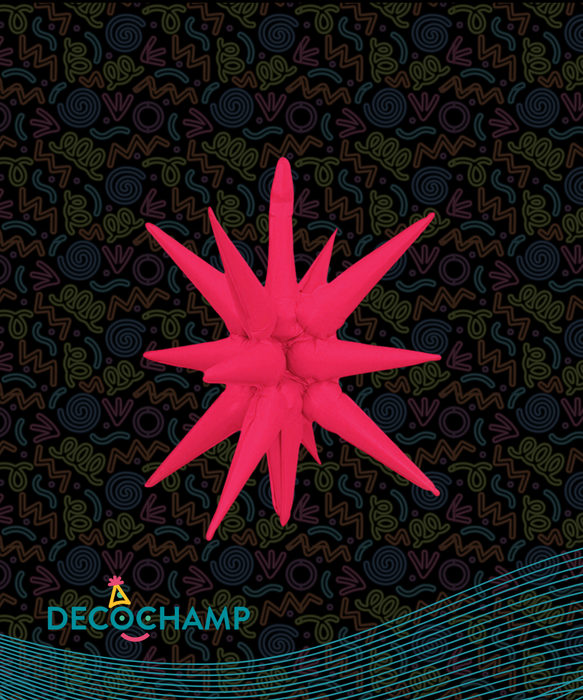 Neon Red Starburst Balloon 22" (100 Unit Per Case)