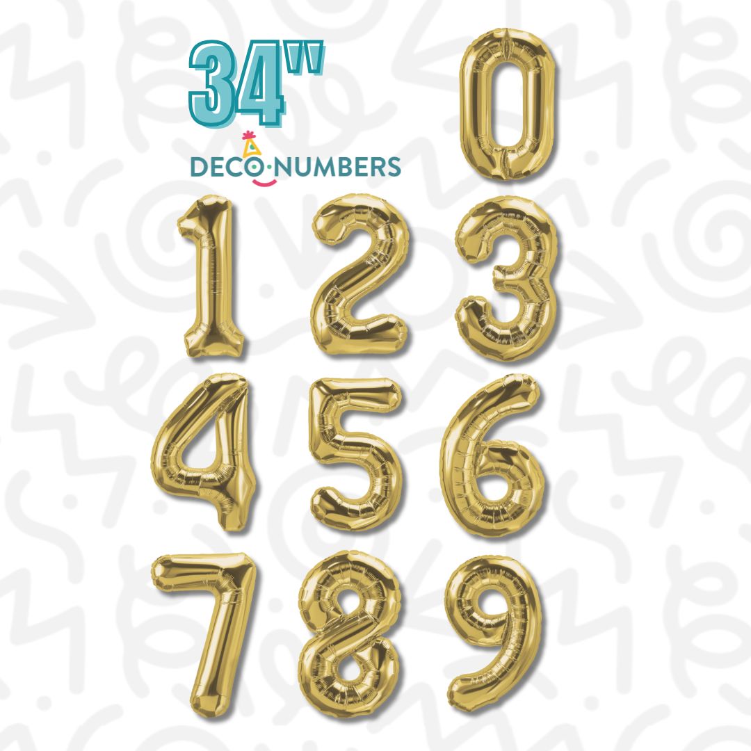 DecoNumbers Gold 34" 0-9