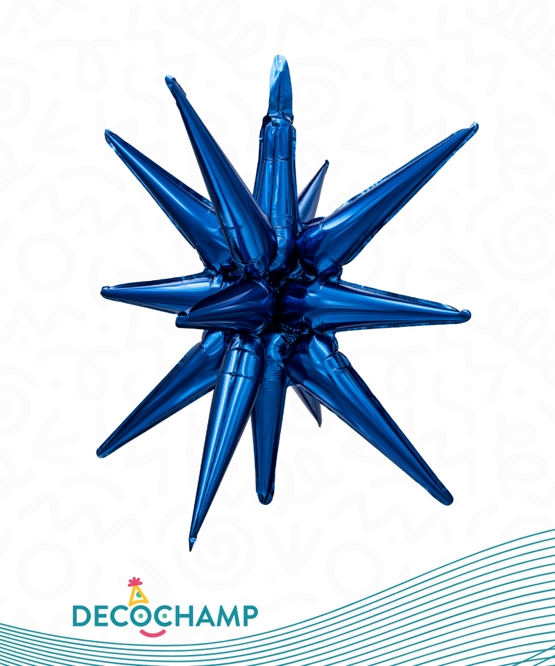 Starburst Navy Blue Balloon 22" (100 Unit Per Case)