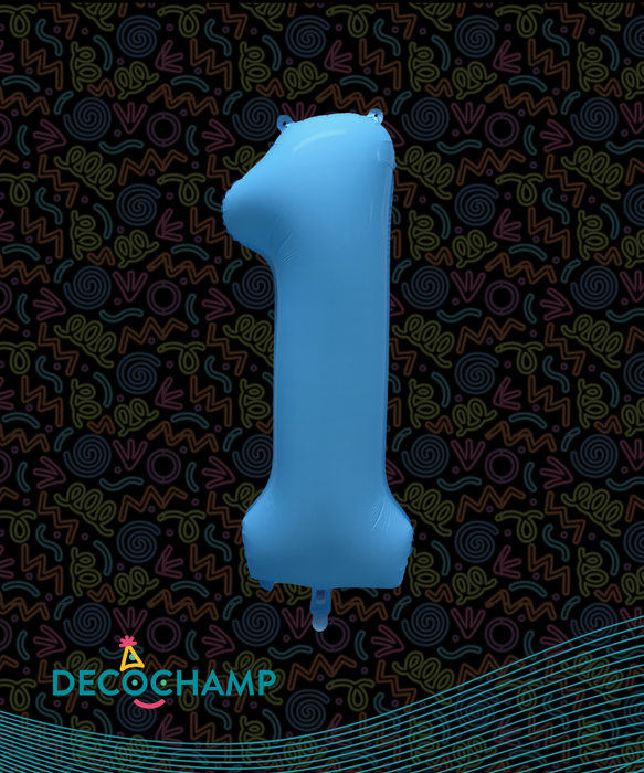 DecoNumber Neon Blue "1" - size 34" (50 Unit Per Case)