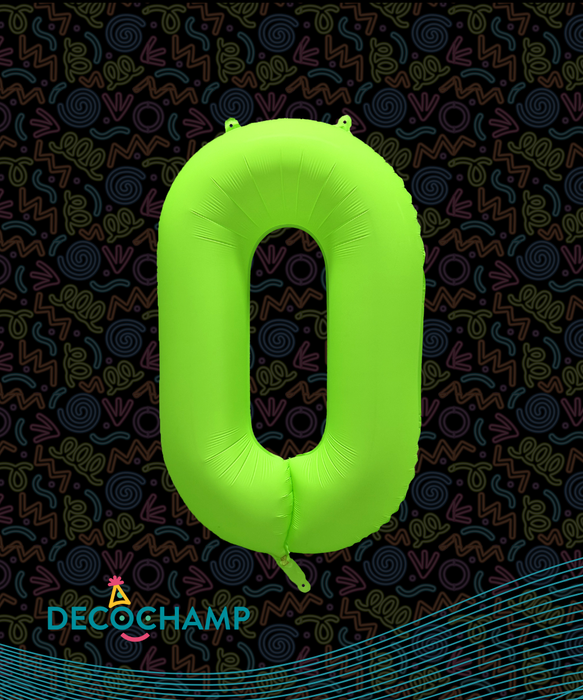 DecoNumber Neon Green "0" - size 34" (50 Unit Per Case)