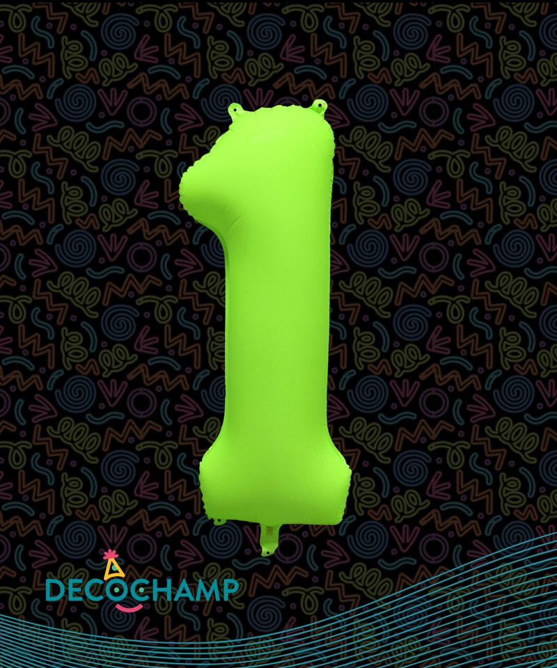 DecoNumber Neon Green "1" - size 34" (50 Unit Per Case)