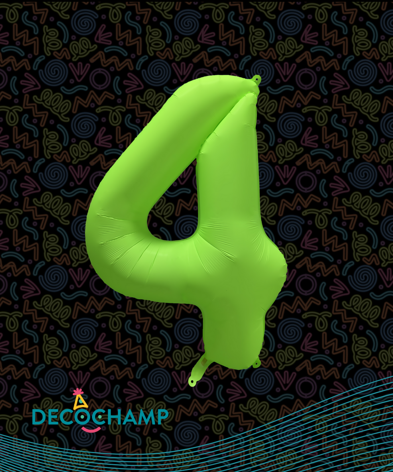 DecoNumber Neon Green "4" - size 34" (50 Unit Per Case)