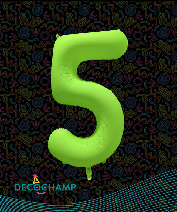 DecoNumber Neon Green "5" - size 34" (50 Unit Per Case)