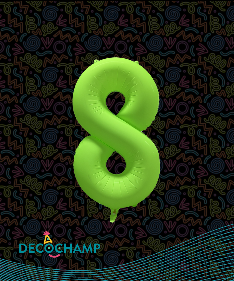 DecoNumber Neon Green "8" - size 34" (50 Unit Per Case)