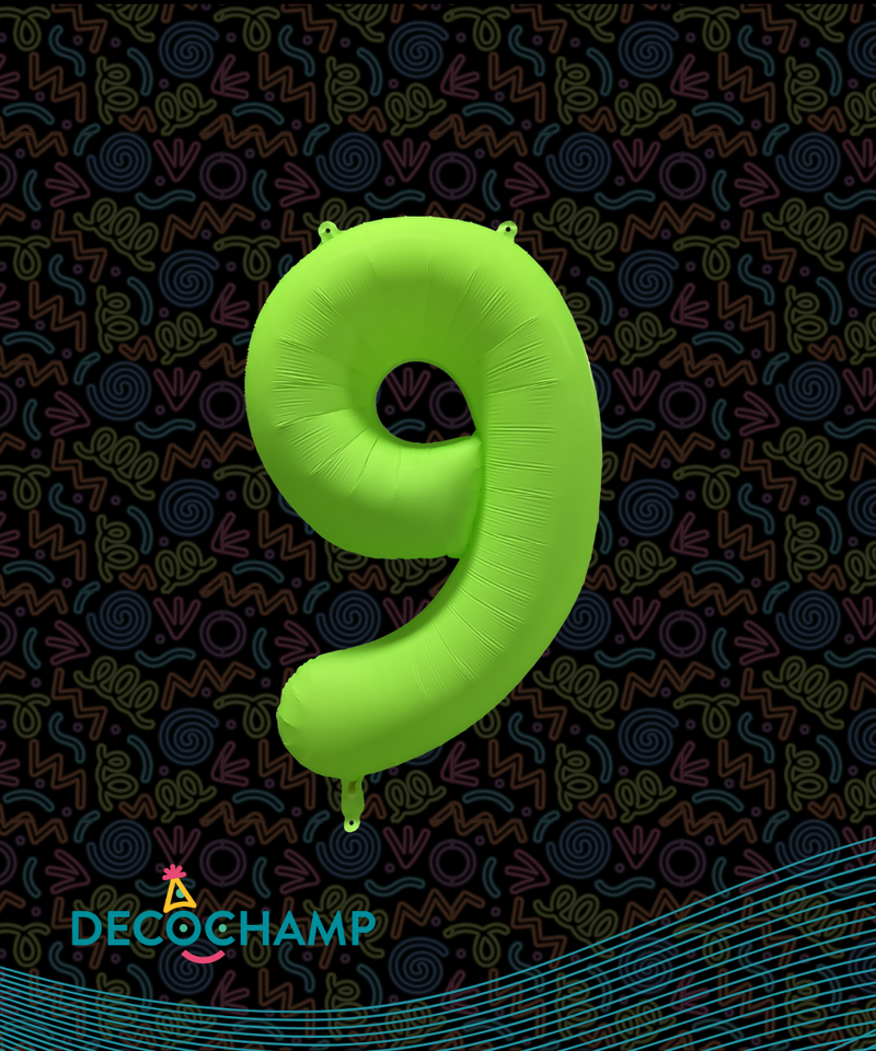 DecoNumber Neon Green "9" - size 34" (50 Unit Per Case)