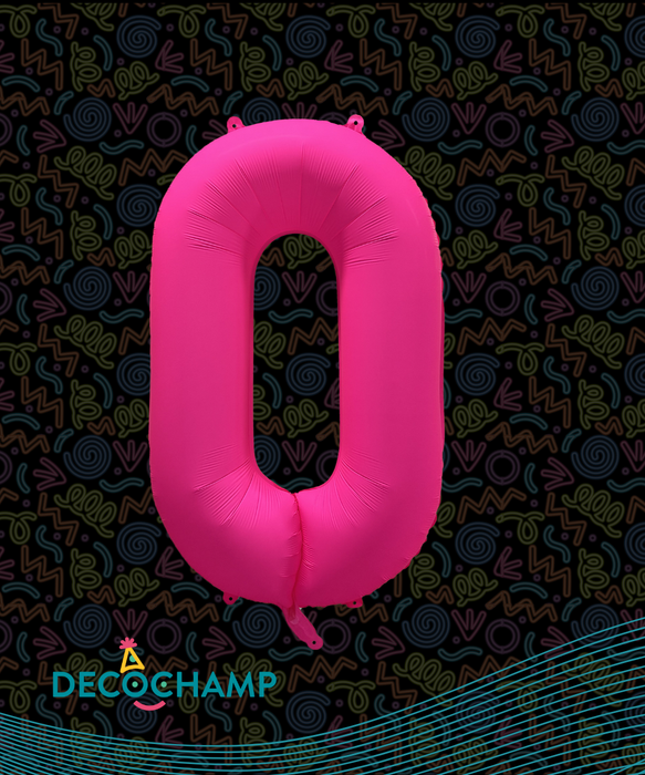 DecoNumber Neon Pink "0" - size 34" (50 Unit Per Case)