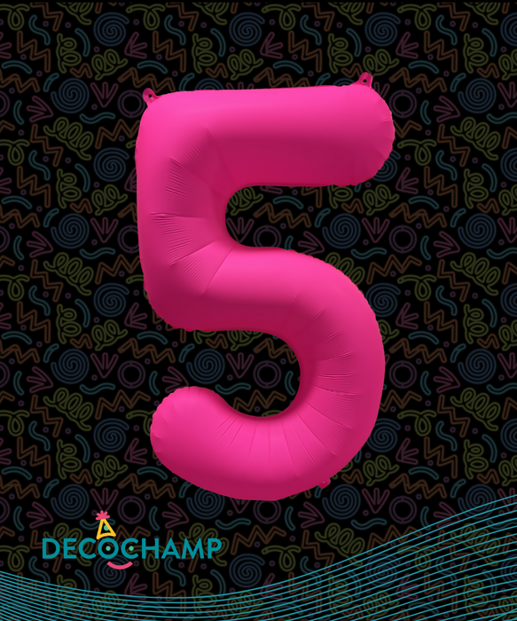 DecoNumber Neon Pink "5" - size 34" (50 Unit Per Case)
