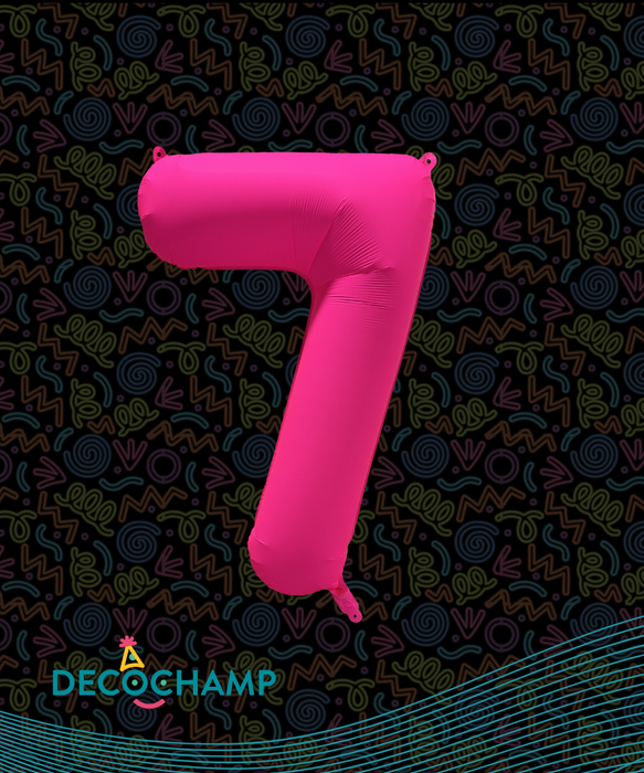 DecoNumber Neon Pink "7" - size 34" (50 Unit Per Case)