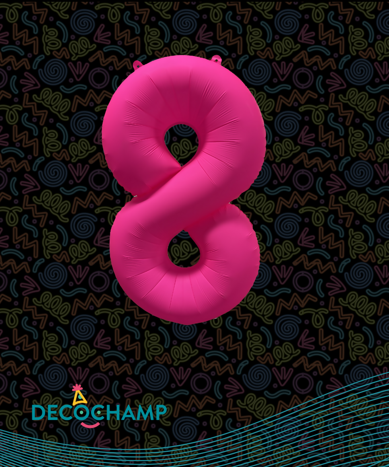 DecoNumber Neon Pink "8" - size 34" (50 Unit Per Case)