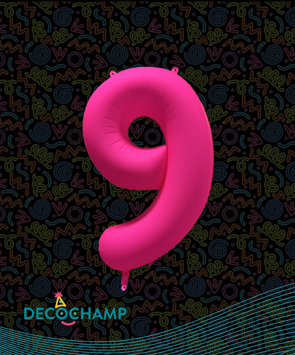 DecoNumber Neon Pink "9" - size 34" (50 Unit Per Case)
