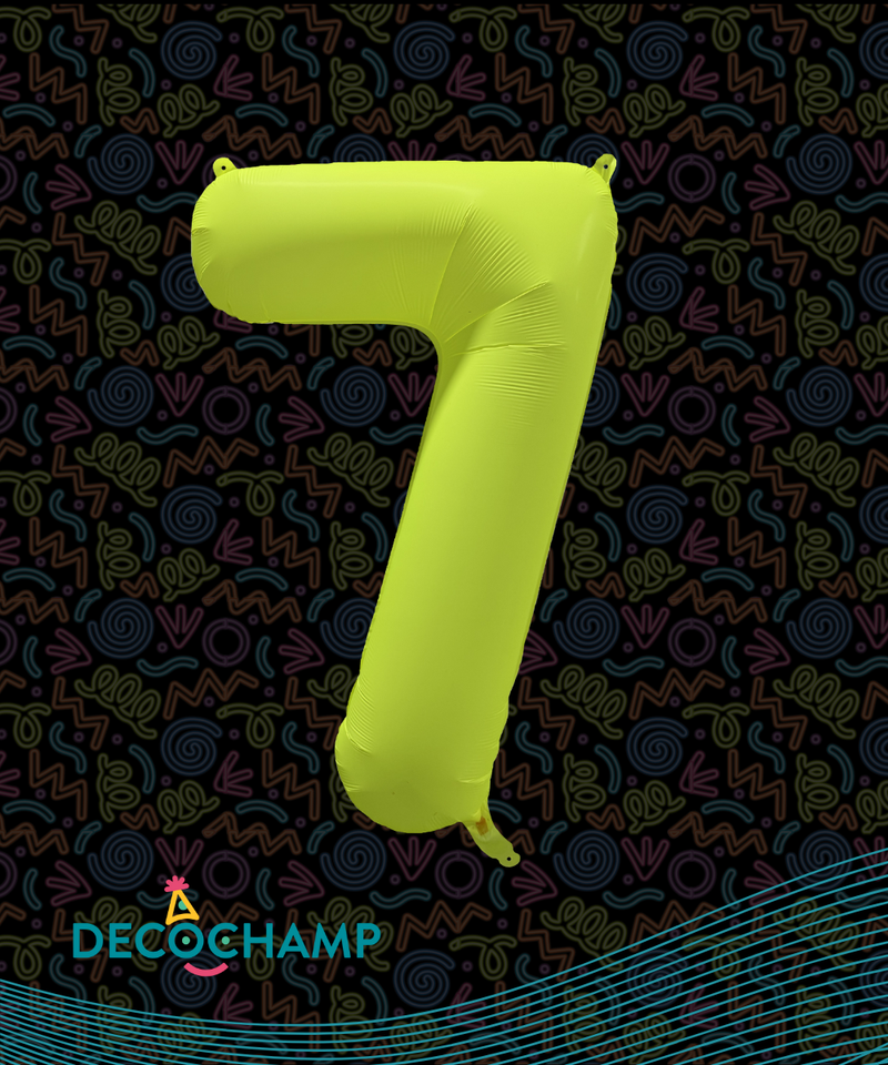DecoNumber Neon Yellow "7" - size 34" (50 Unit Per Case)