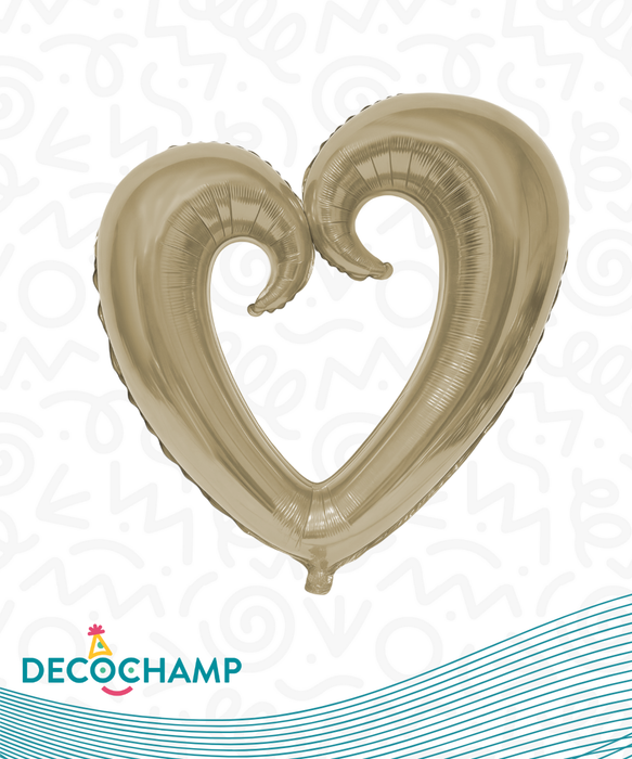 Deco Hollow Heart - Champagne 65in (50 units per case)