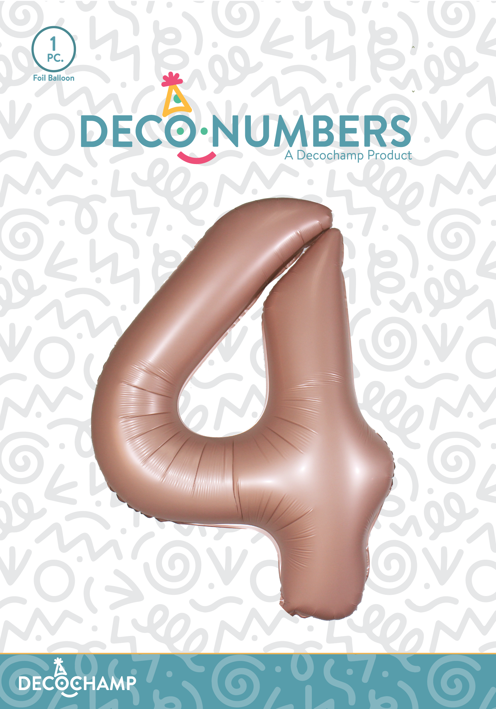 DecoNumber Dusty Rose 4 size 34" (50 Unit Per Case)