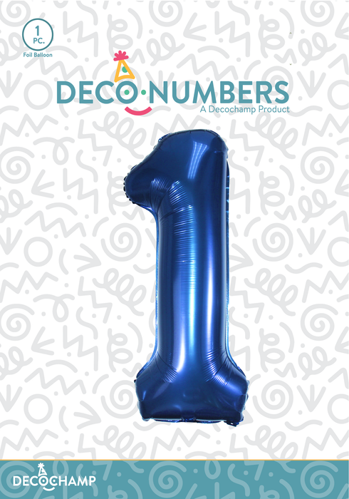 DecoNumber Navy Blue 1 size 34" (50 Unit Per Case)