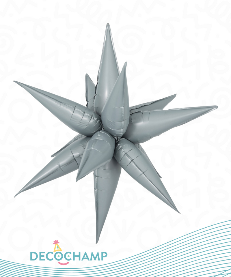 Starburst Grey Balloons 26" (200 Unit Per Case)